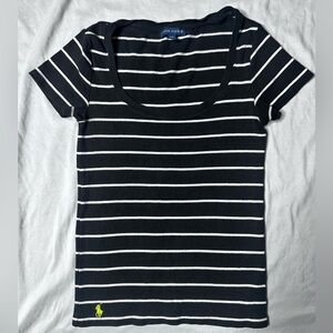 Ralph Lauren Black and White Striped Top